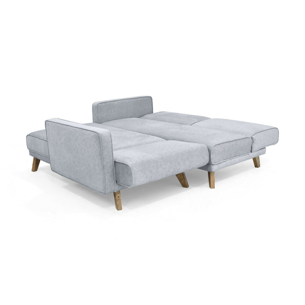 Sofa Cama en L Chelsea Izquierdo 265x160x76 Tela Plata