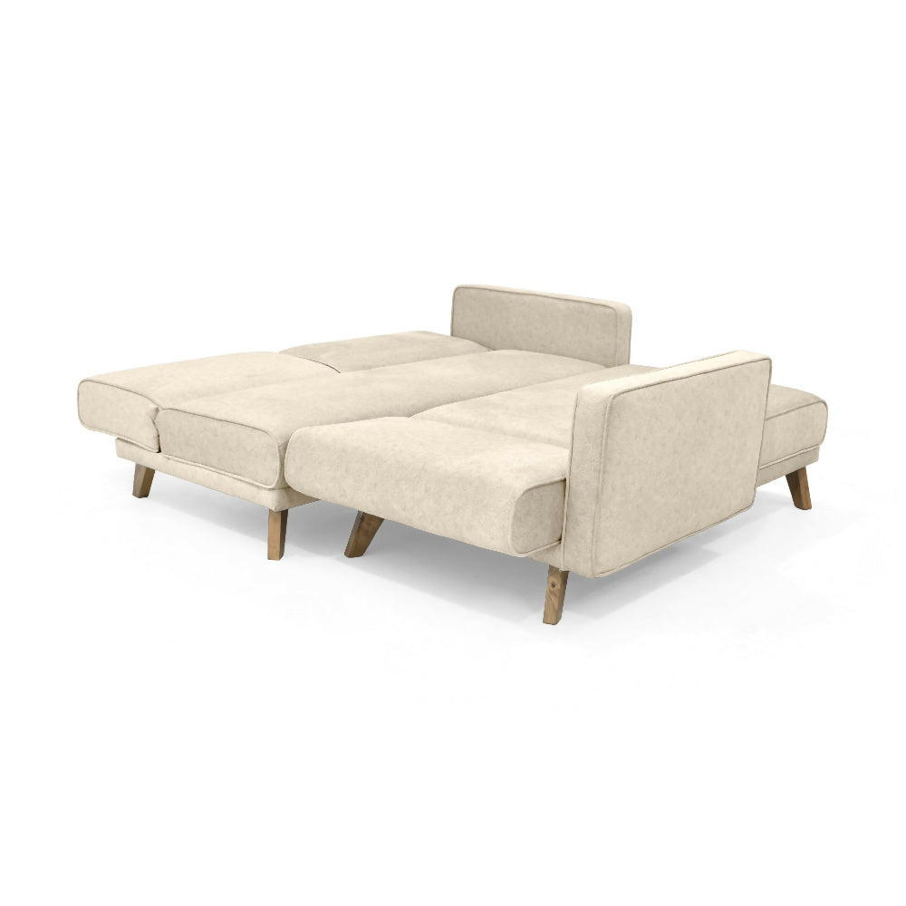 Sofa Cama en L Chelsea Derecho 265x160x76 Tela Beige