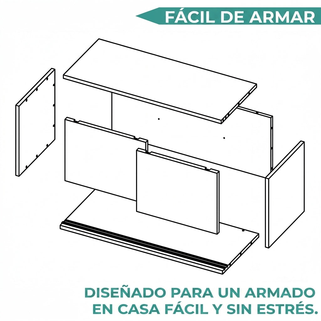 Gabinete Auxiliar Tanix, Blanco Duqueza, con puertas corredizas ZF