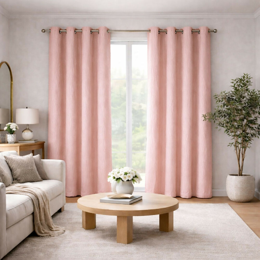 Cortinas jacquard blackout rosado