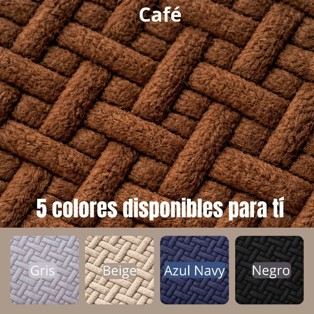 Protector de sofá 2 puestos elastico café