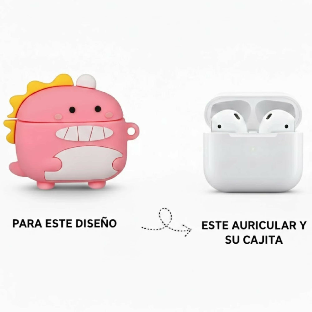 Forro Para Audifonos Series 4 Antigolpes con Diseño Dinosaurio