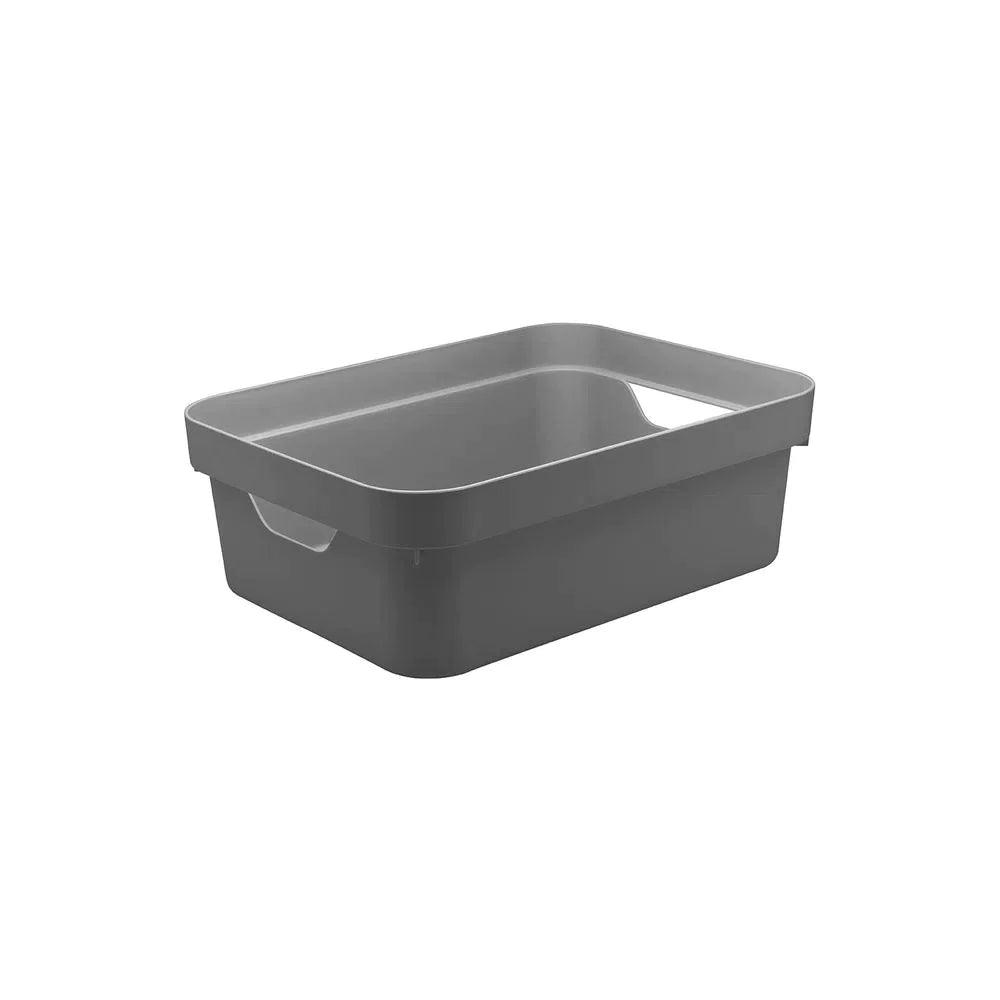 Caja organizadora cube sin tapa color plomo
