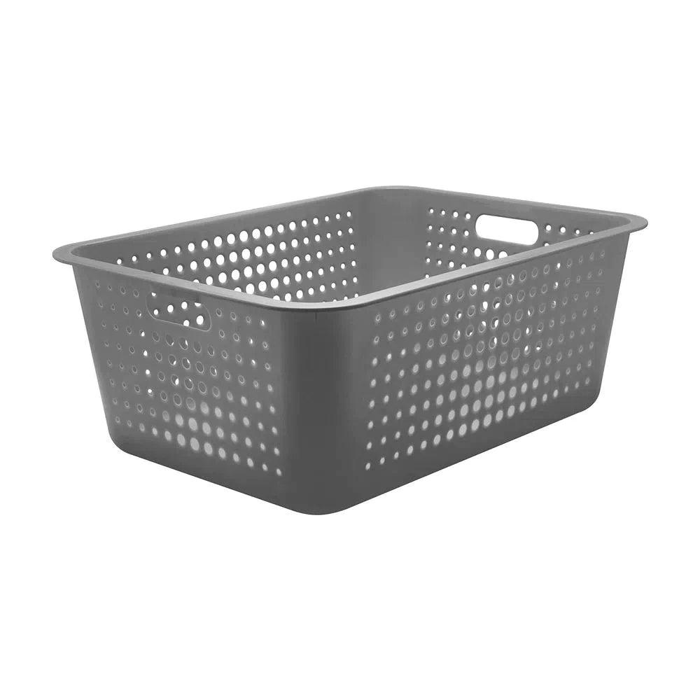 Cesta organizadora maxi sin tapa color plomo