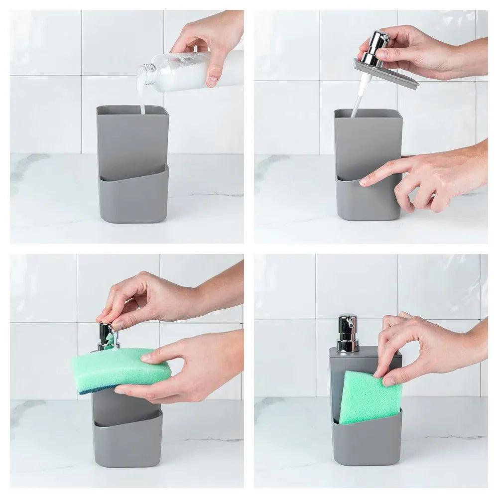 Depósito con dosificador para detergente 650 ml color plomo