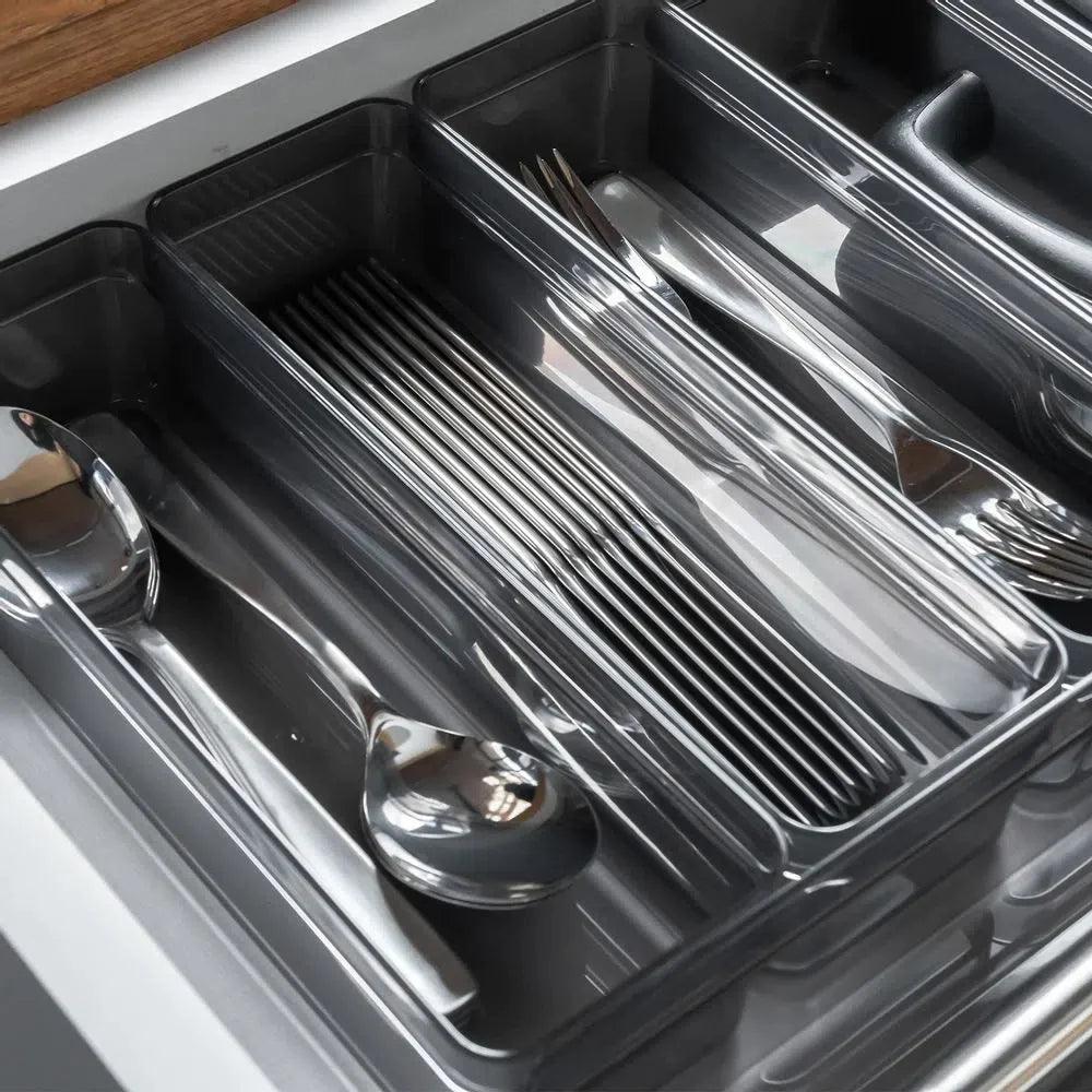 Organizador de cajón clear de 75 x 56 x 225 cm color humo
