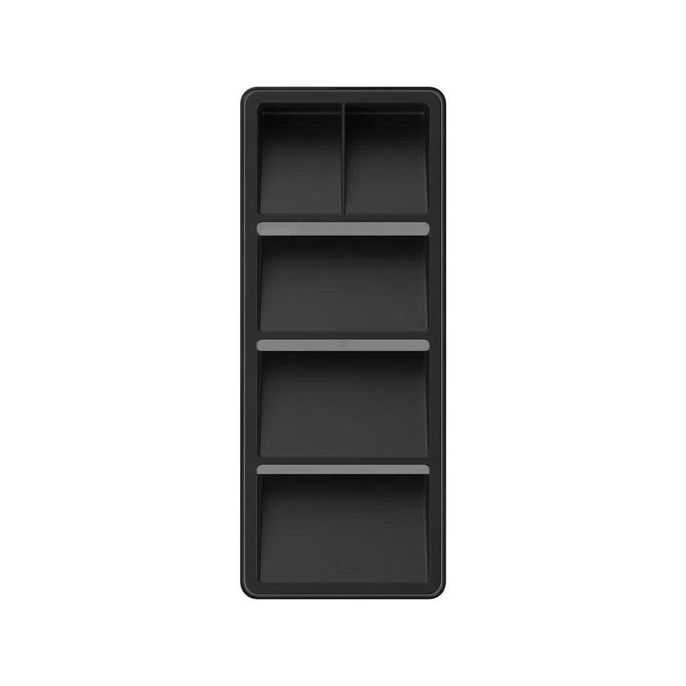 Organizador de cubiertos clear color humo y negro