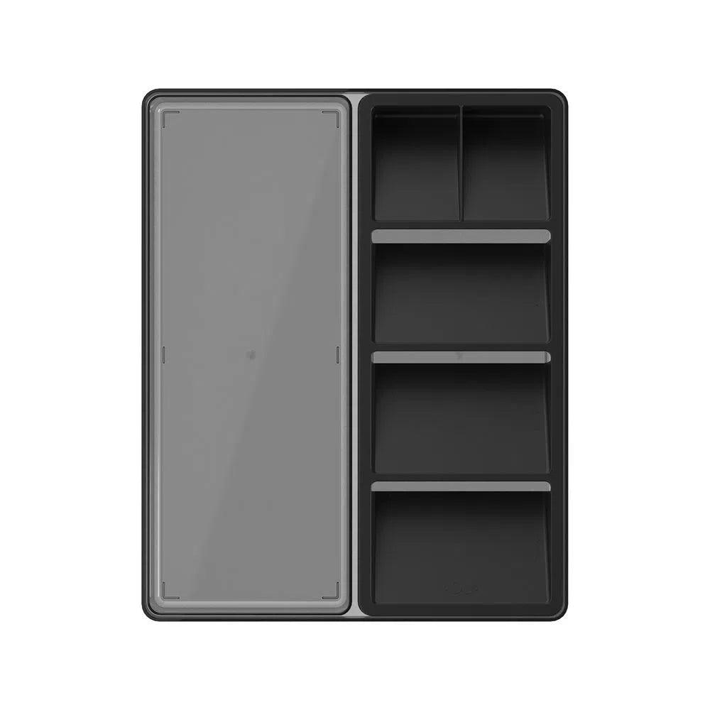 Organizador de utensillos y cubiertos clear color humo y negro
