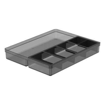 Organizador de utensillos y cubiertos clear color humo y negro