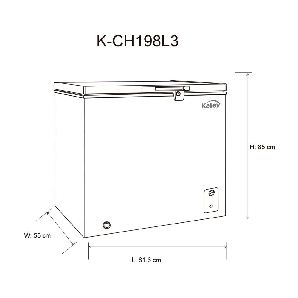 Congelador Horizontal Kalley Dual 198 Litros K-Ch198L3, Color Blanco