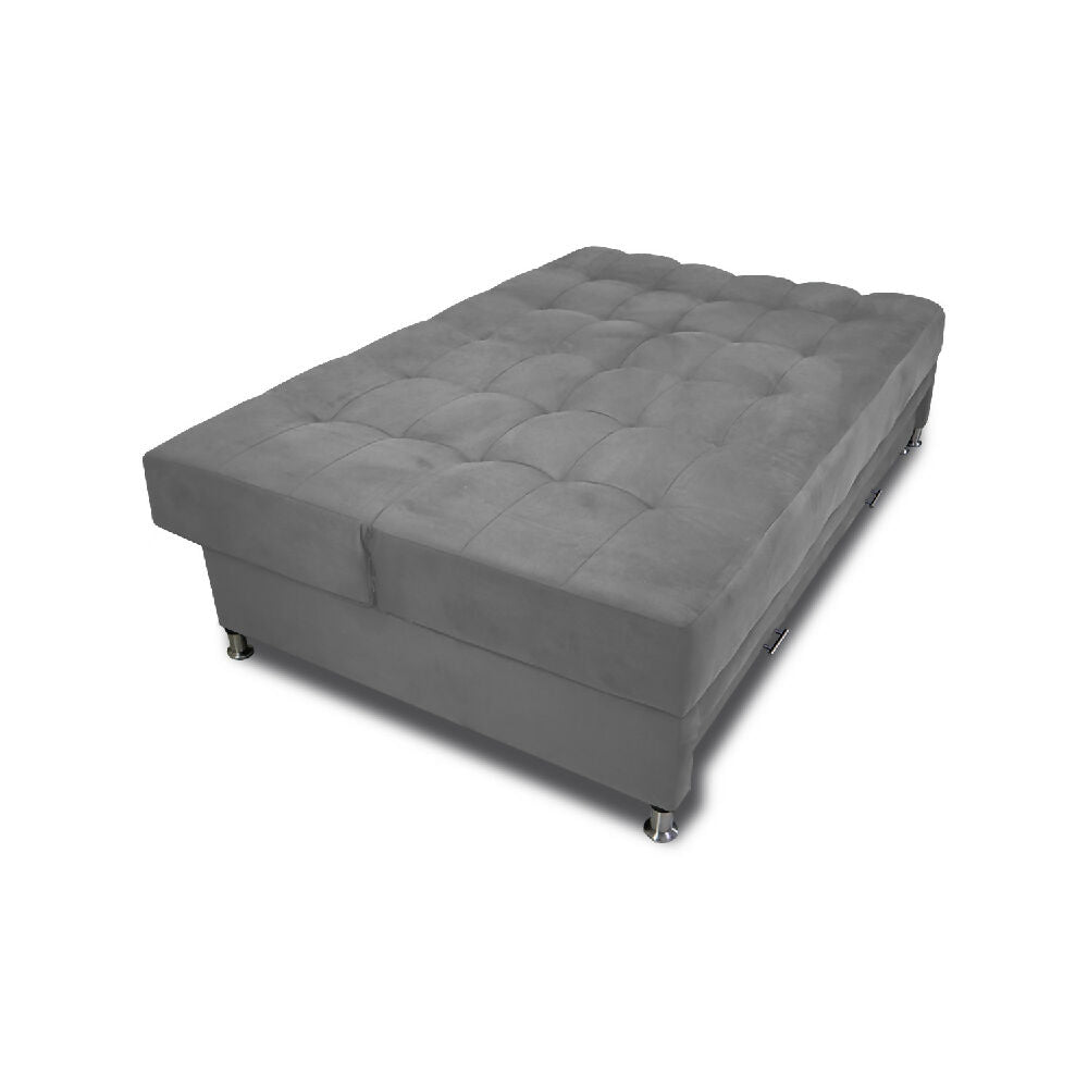 Sofá Cama Tarima Haller En Tela Velvet 190X95X80 Gris