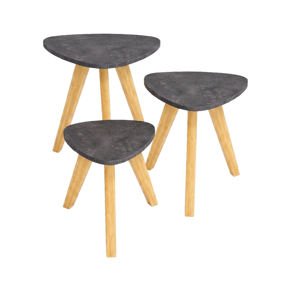Mesa Auxiliar Nórdica Triangular Risco - Set x 3