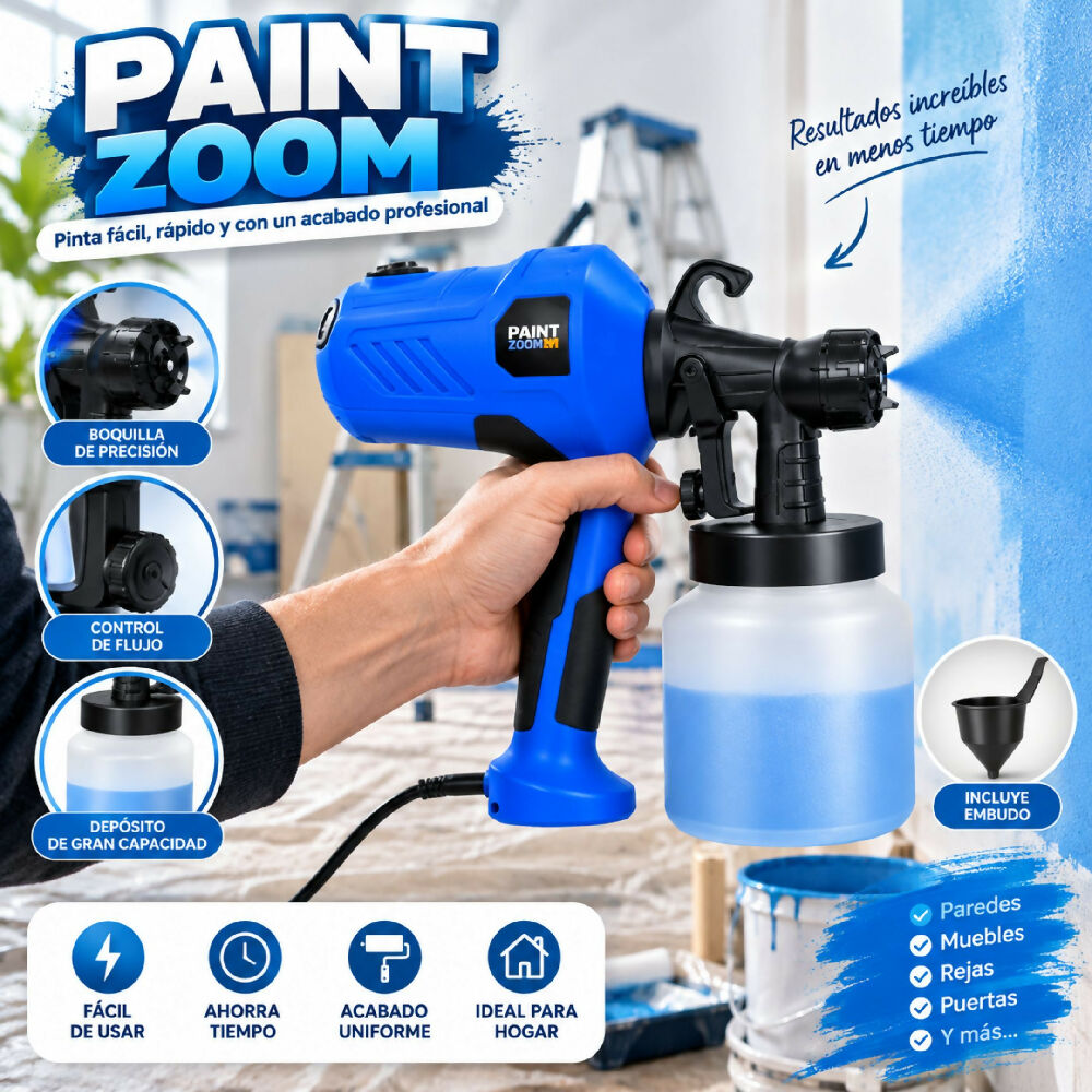 Pistola De Pintura Eléctrica Paint Zoom Sistema De Aplicación Uniforme Sin Esfuerzo