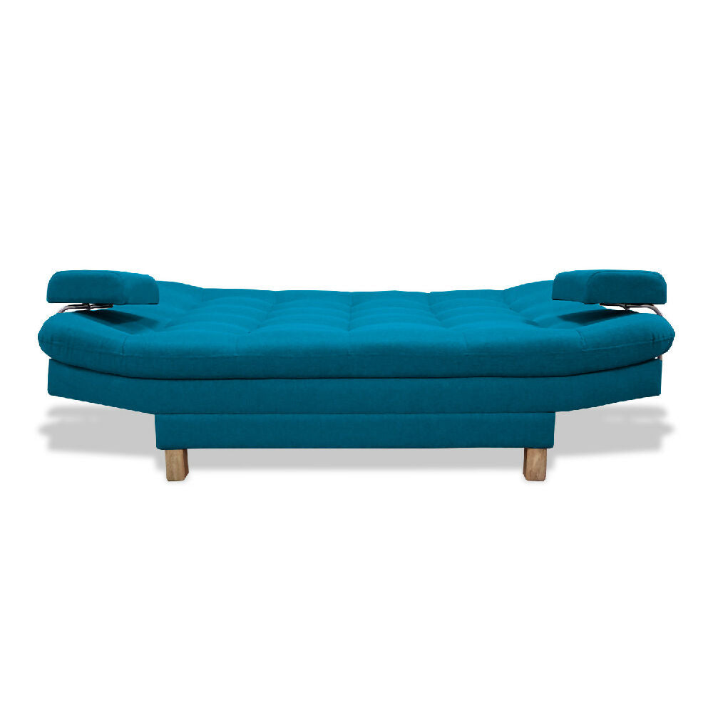 Sofacama Brunner 3 Posiciones Con Brazos extraíbles Turquesa + Cojines Decorativos
