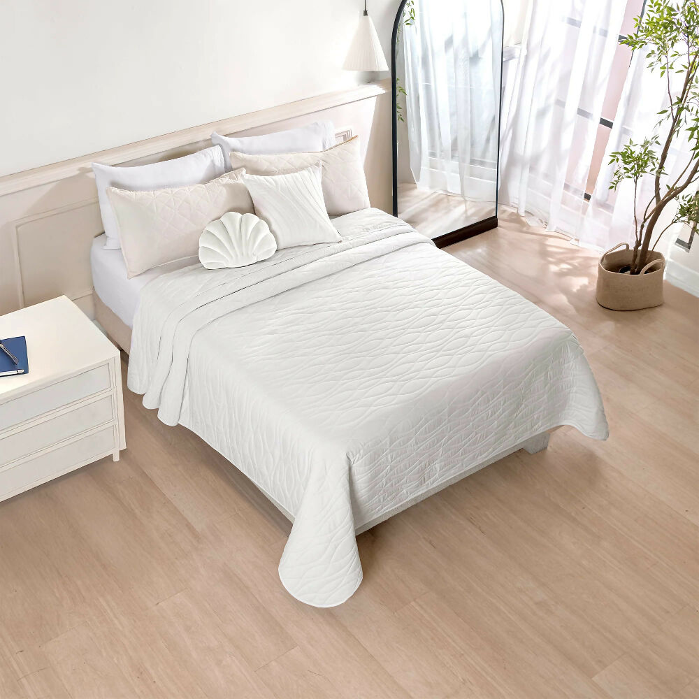 Edredón Novo White, para Cama King, 2 Vistas