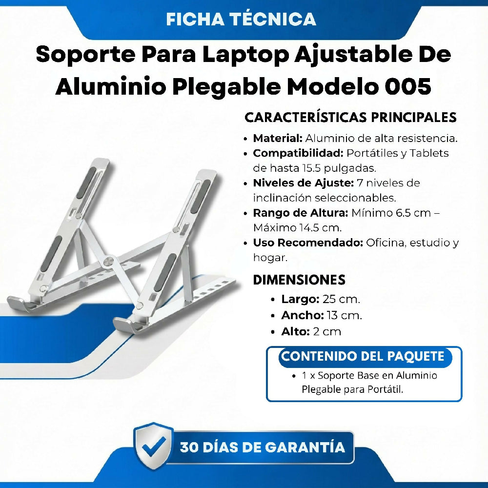 Soporte Para Laptop Ajustable De Aluminio Plegable Modelo 005
