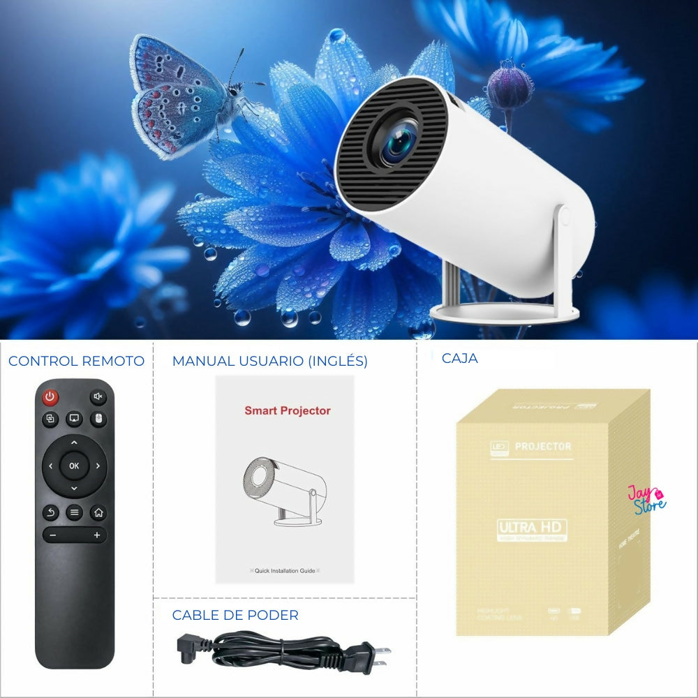 Proyector Smart Cine en Casa Ultra HD Android 11 HY300 180°