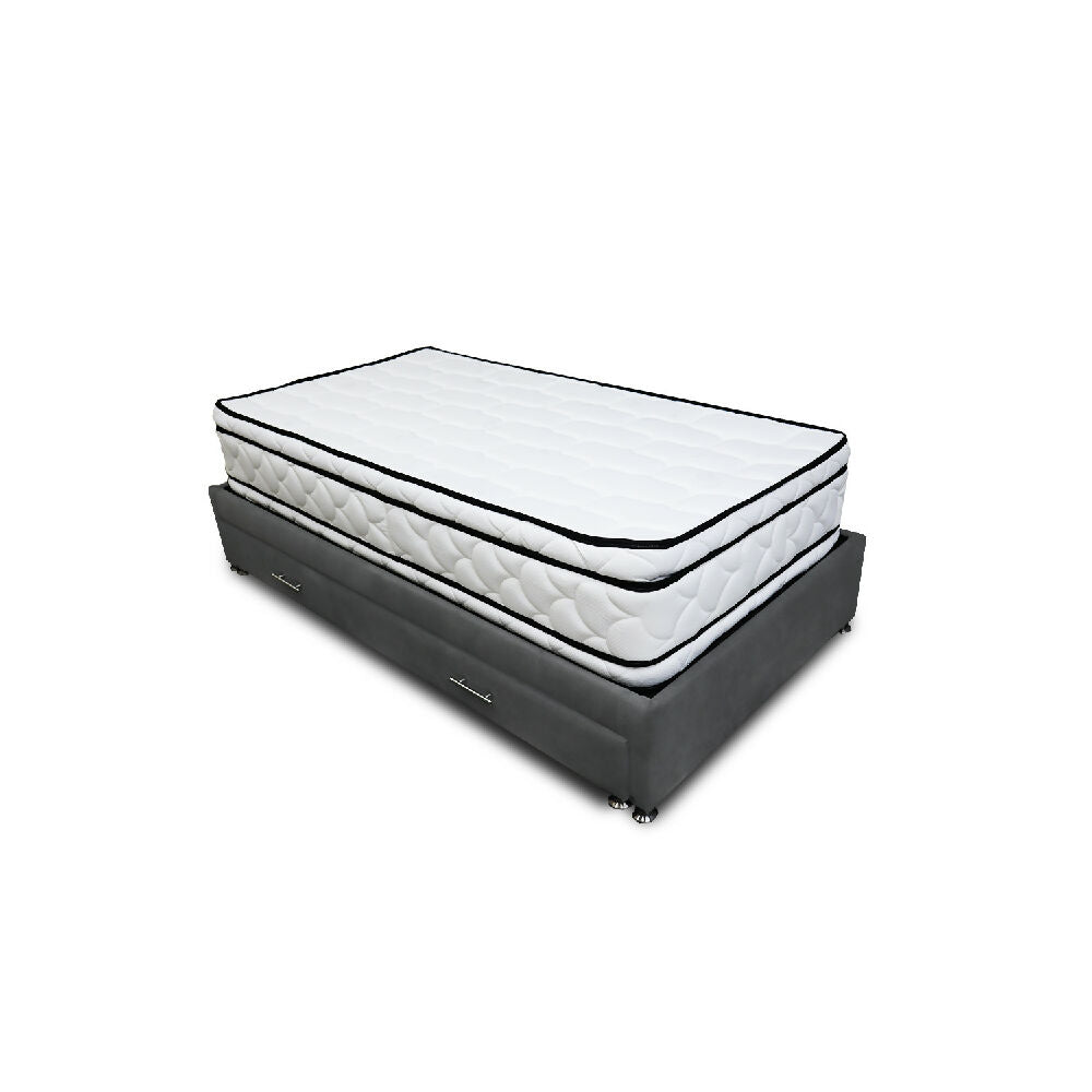 Combo Cama Tarima Nube 100x190 Sencillo Gris Oscuro
