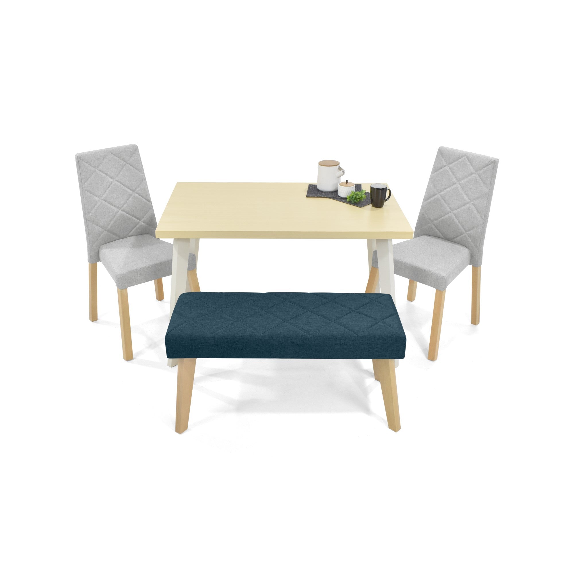 Comedor 4 Puestos Liverpool con Butaco Plata Azul