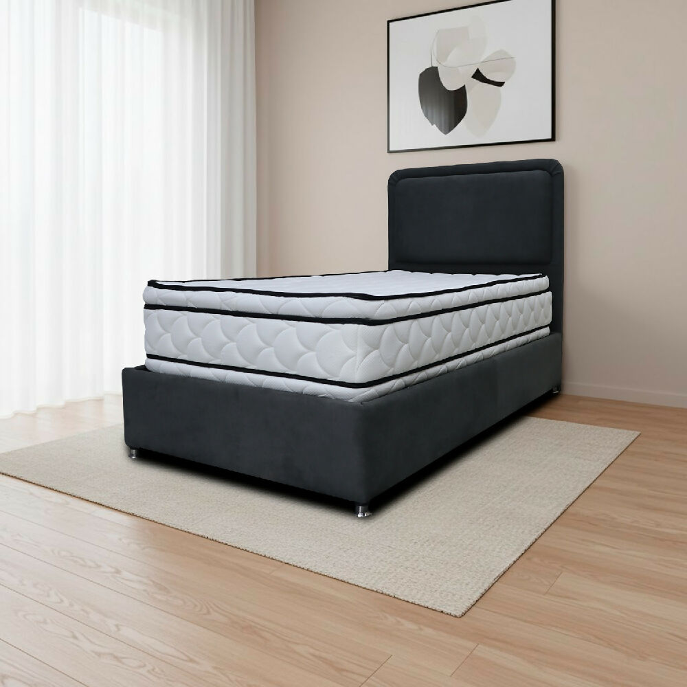 Combo Basecama Nube Sencillo 100x190 mas Espaldar Negro