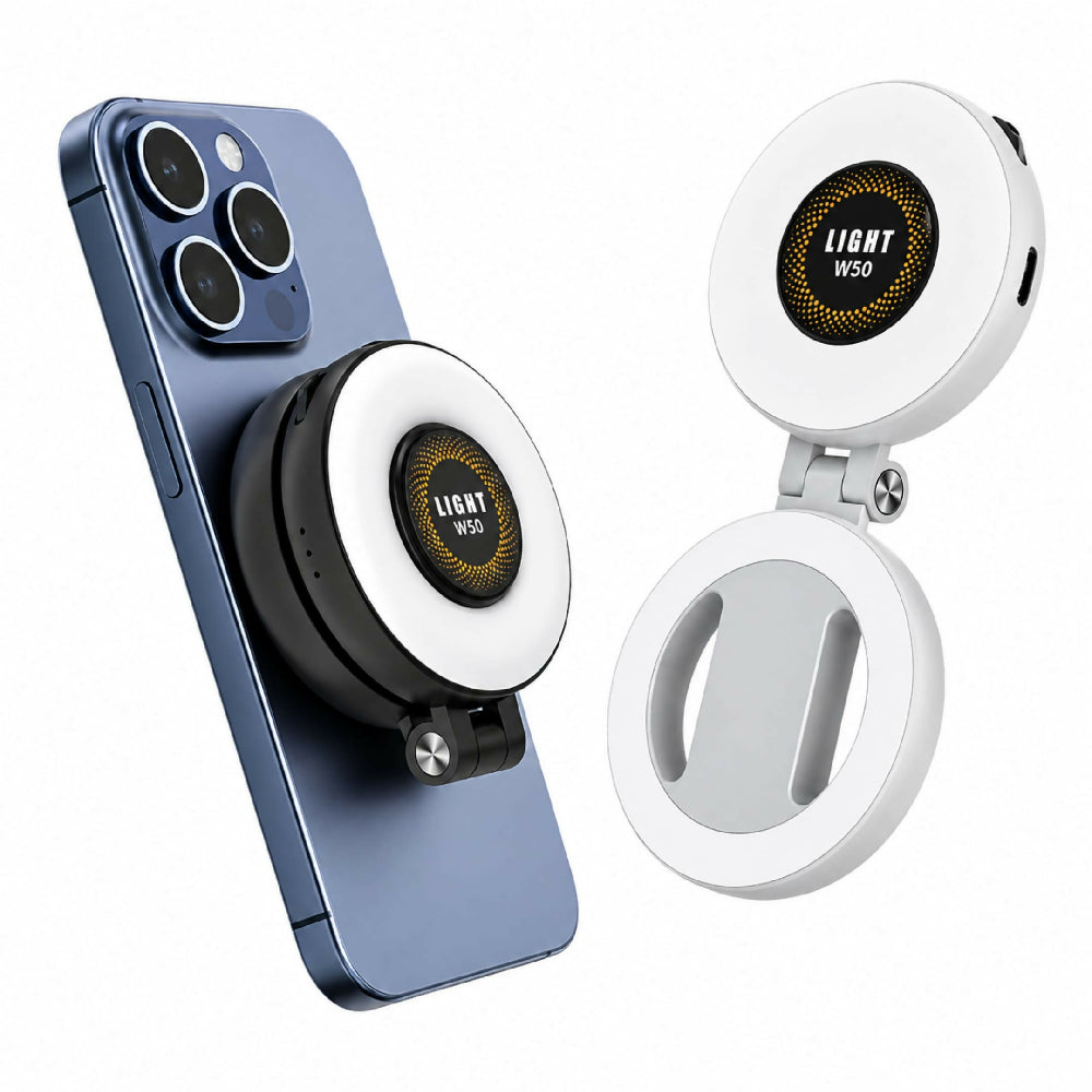 Aro De Luz Magnética Para Selfie W50 Con Brillo Ajustable Y Clip