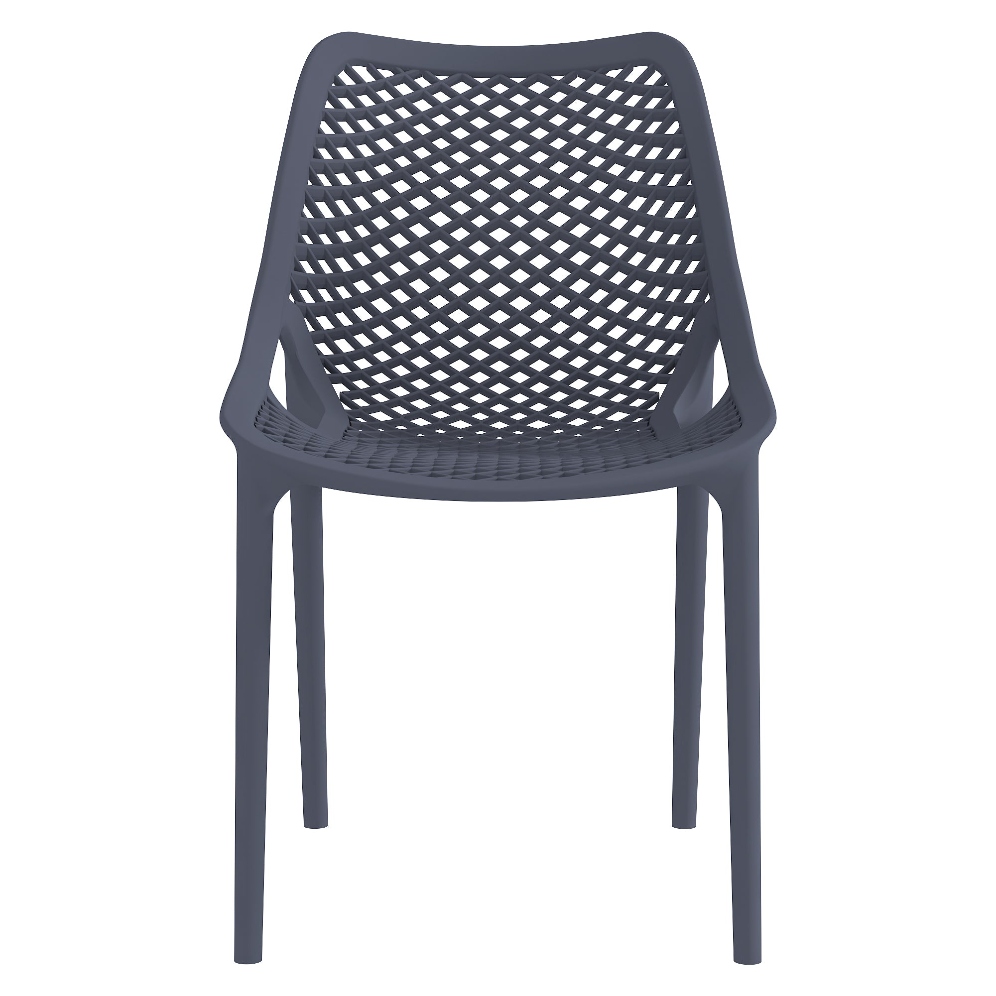 Silla Miame, Gris Oscuro, con espaldar y reposa brazos X4