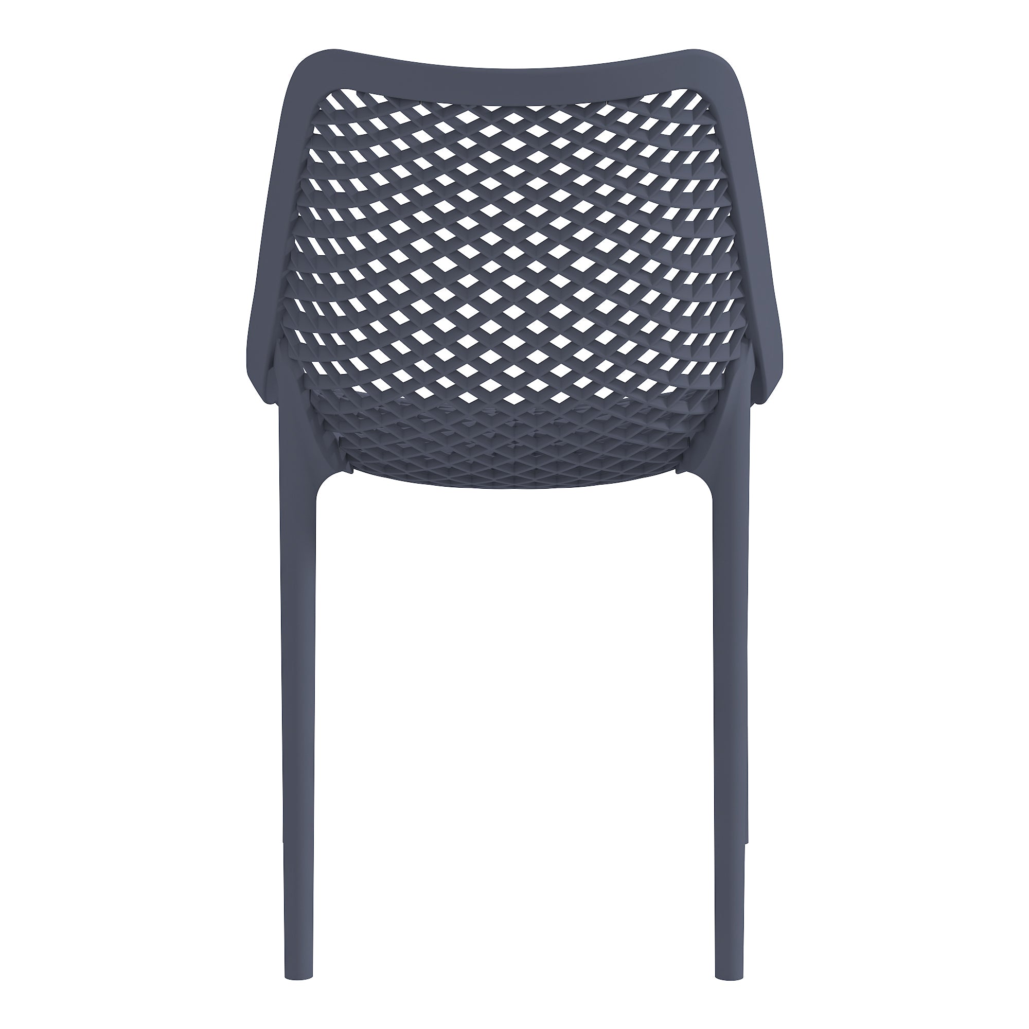 Silla Miame, Gris Oscuro, con espaldar y reposa brazos X4