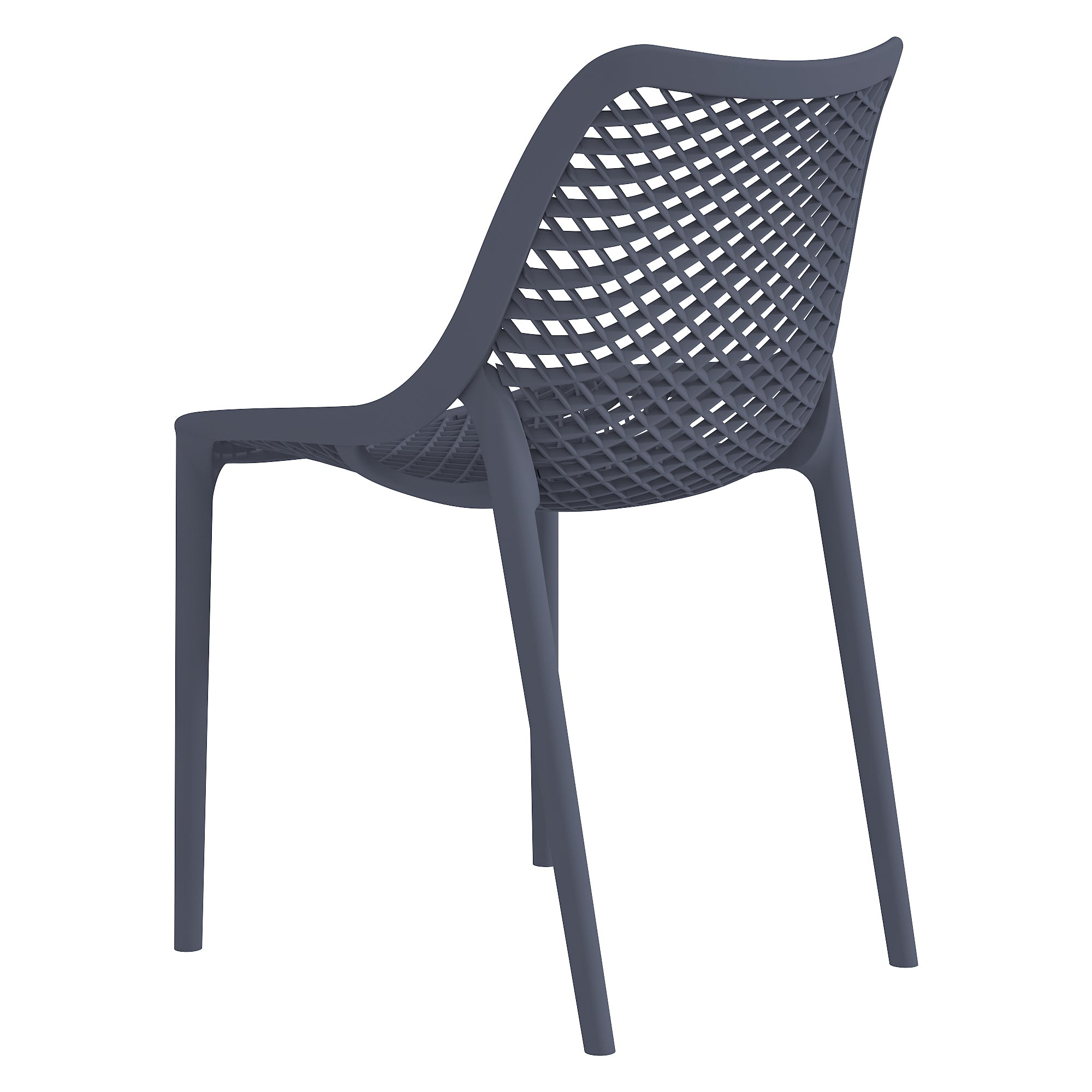 Silla Miame, Gris Oscuro, con espaldar y reposa brazos X4