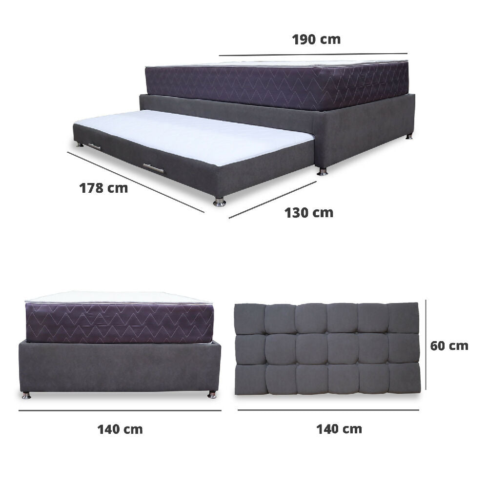 Combo Cama Tarima Nido Muller 140x190 Doble mas espaldar