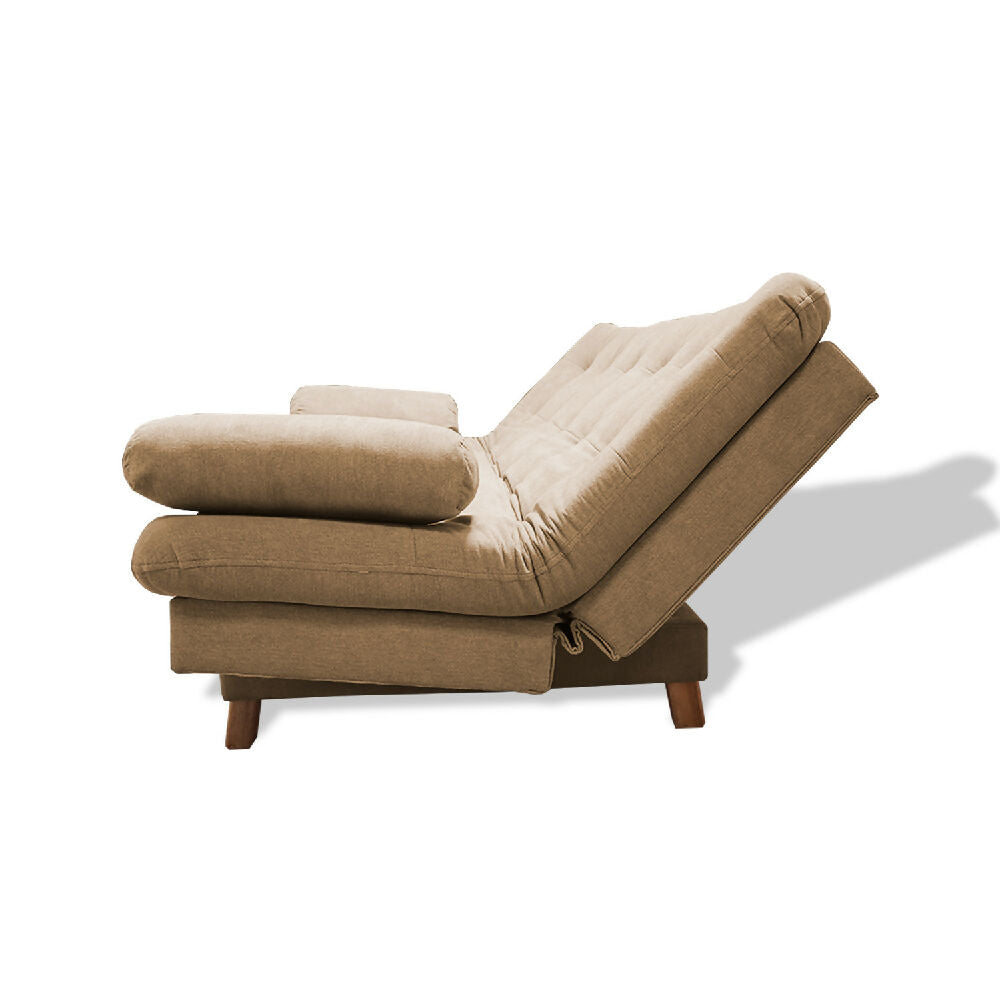 Sofacama Bakers 3 Posiciones Camel + 2 Cojines Decorativos