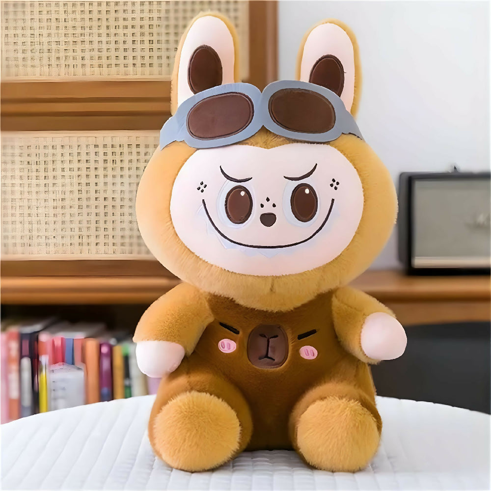 Labubu Aviador Edición Capibara 45 Cm - Pieza De Colección Con Estilo Y Personalidad