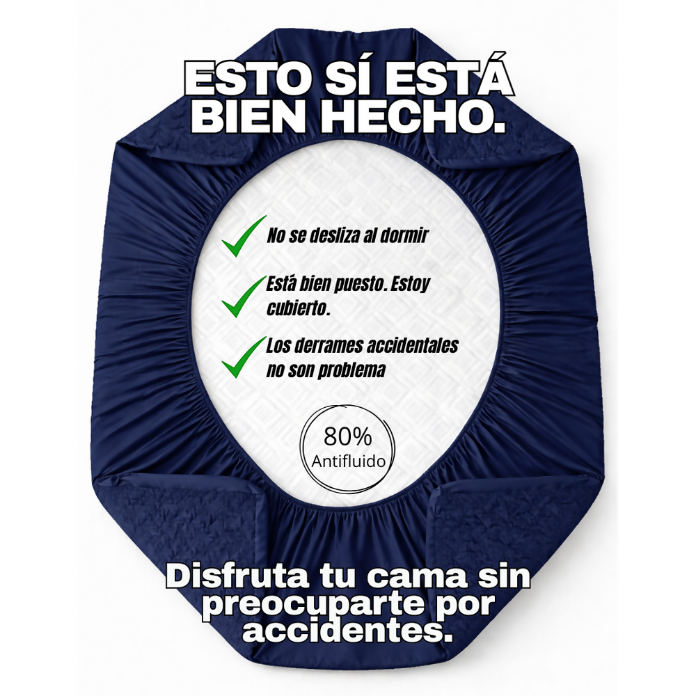 Protector colchon semidoble antifluido azul 120x190cm