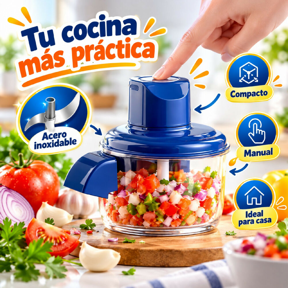 Mini Picador Multifuncional De Verduras PRLA-891 Con Cuchillas De Alimentos