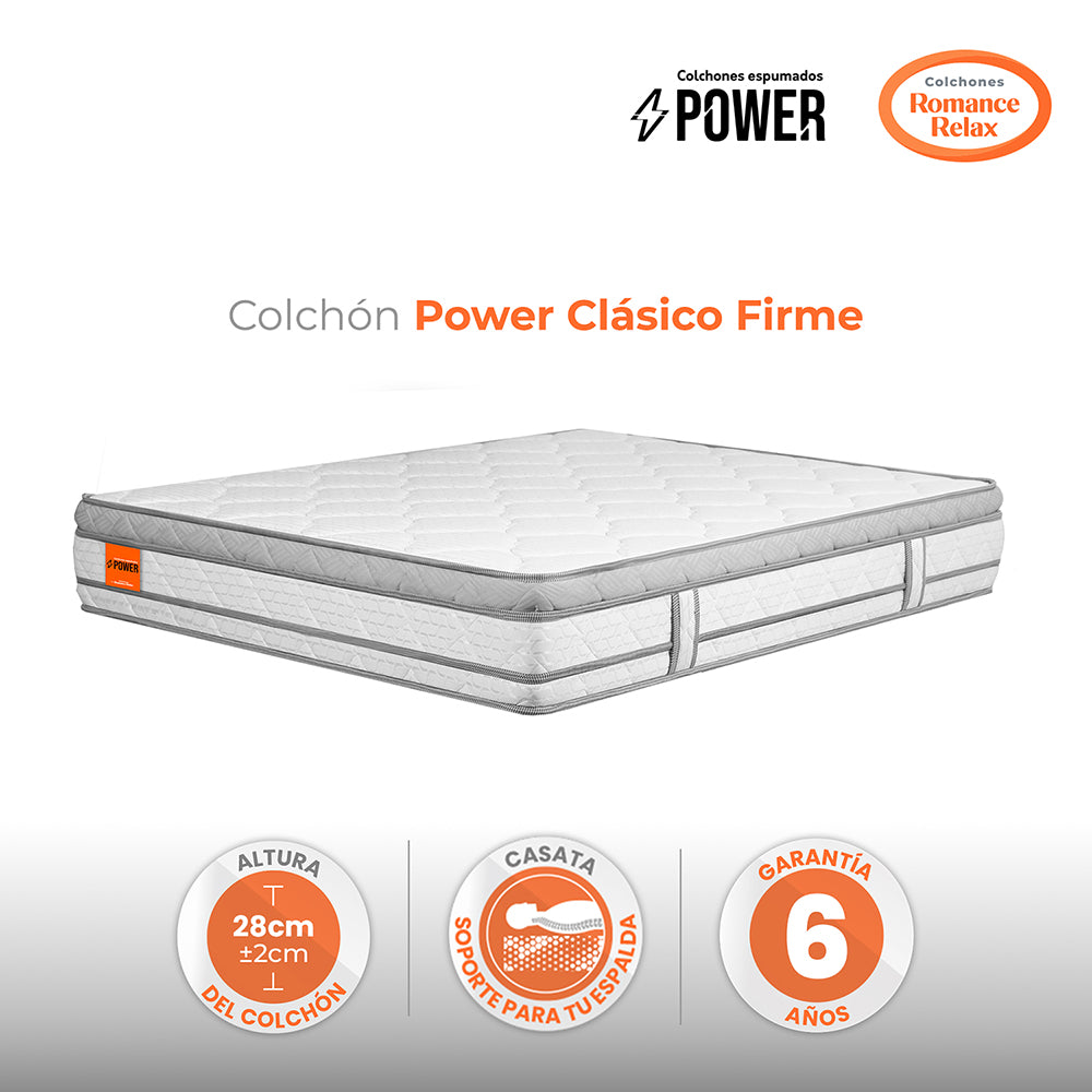 Colchón Power Clasico Firme 140X190X028, Doble