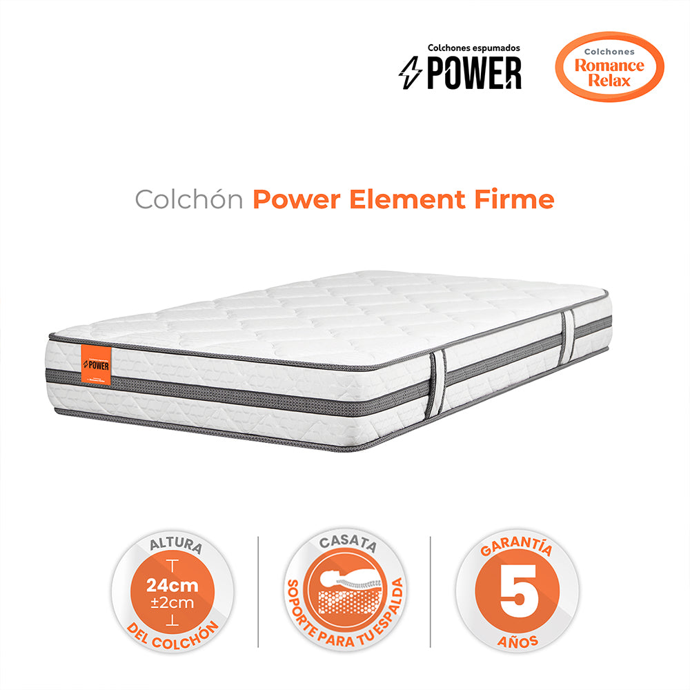 Colchón Power Element Firme 100X190X24, Sencillo