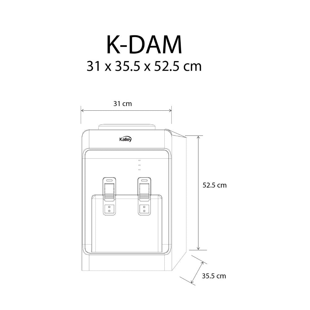 Dispensador De Agua Kalley De Mesa Para Botellón K-Dam, Color Gris
