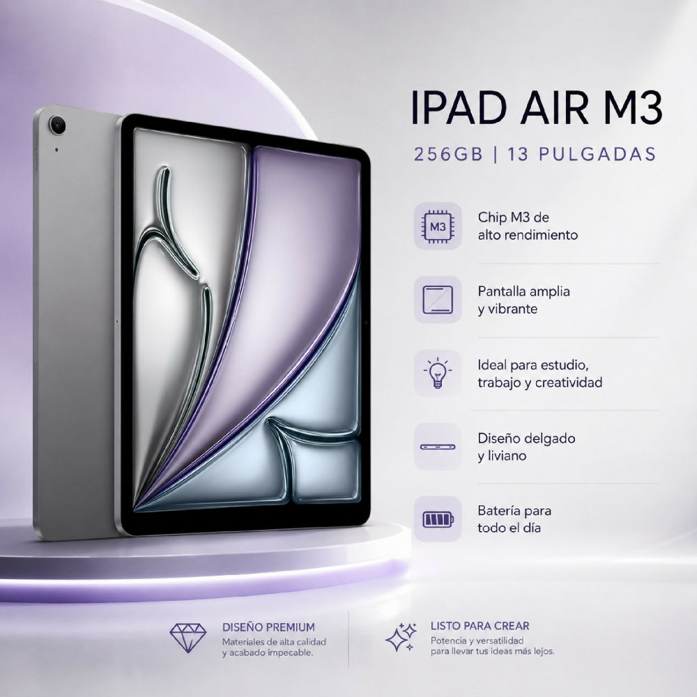 Tablet Apple iPad Air 13'' M3 256gb Diseño UltraDelgado Gris