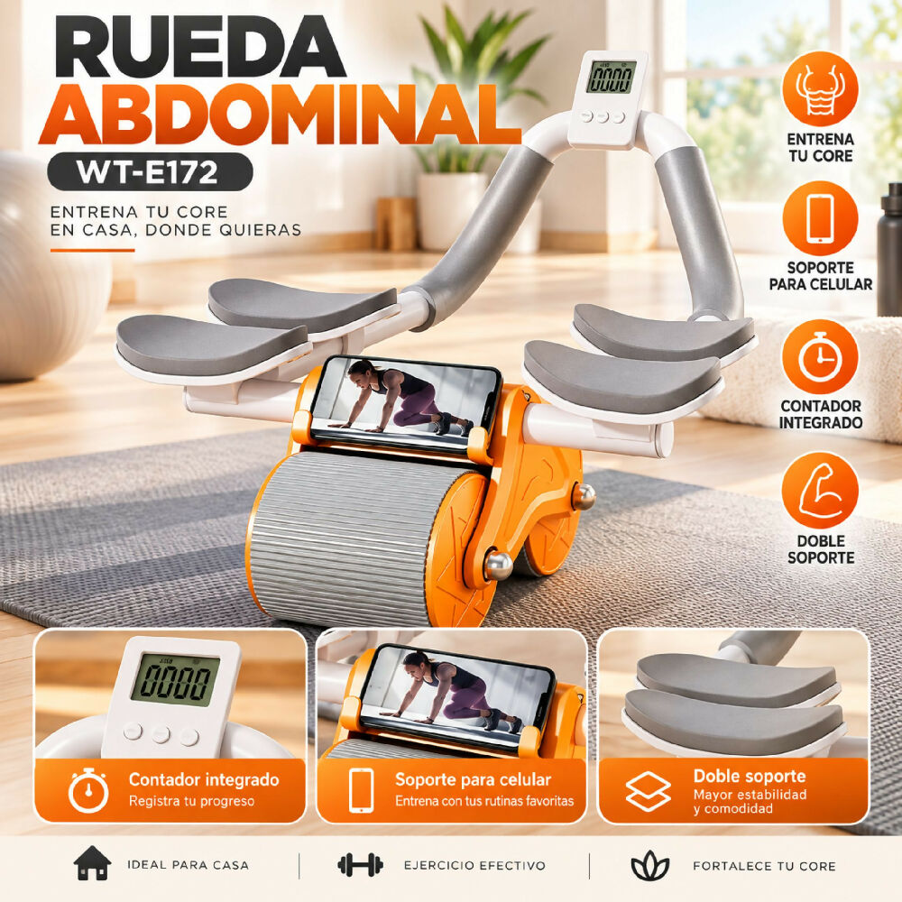 Rueda Abdominal Rebote Automático Con Soporte Para Celular WT-E172