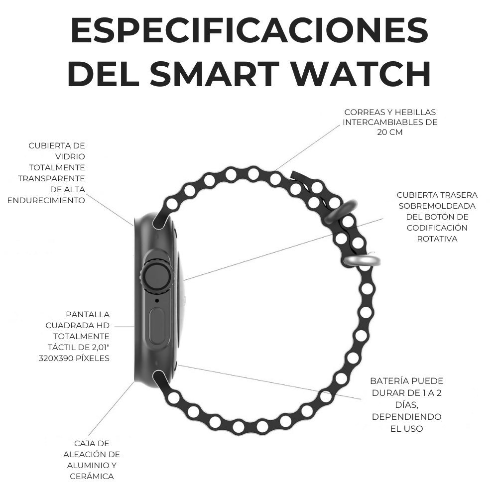 Reloj Inteligente Ultra 3 Smartwatch Llamadas 8 Bandas