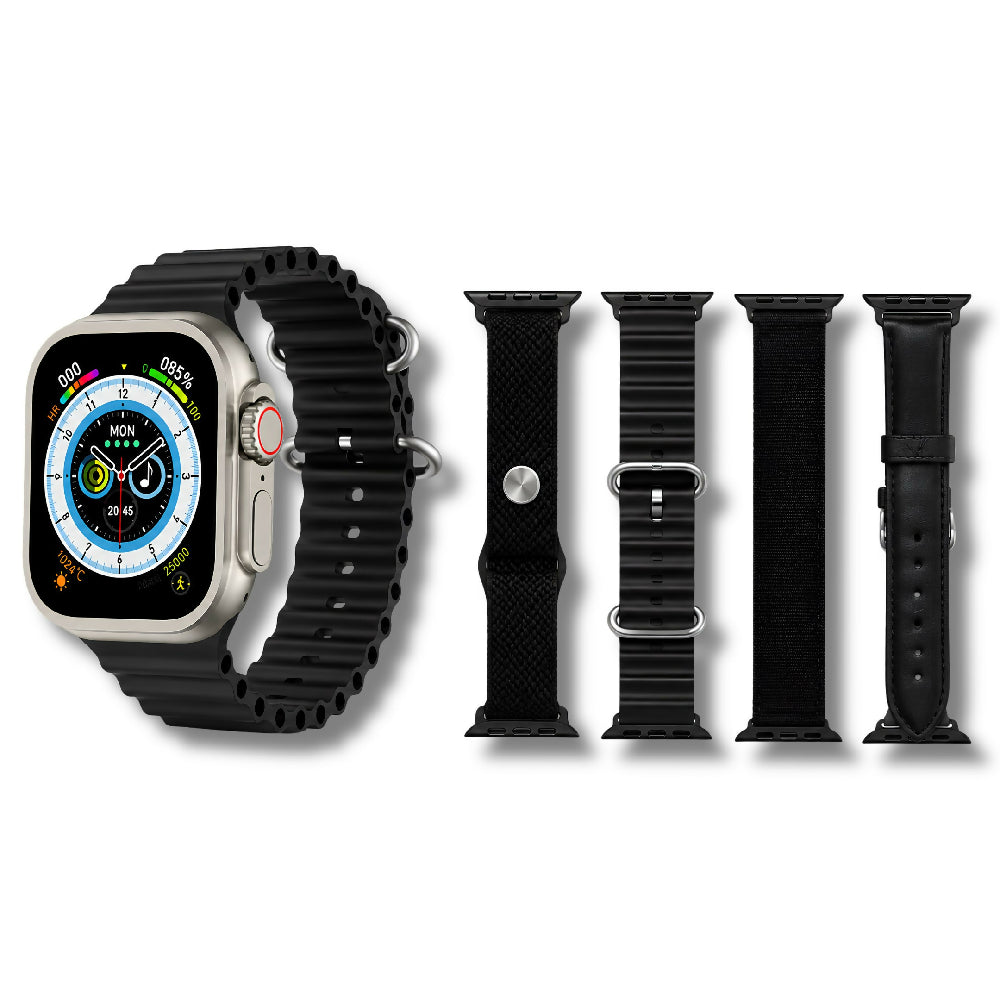 Smartwatch Ultra 4 En 1 Pantalla 2.03" Con 4 Correas Intercambiables