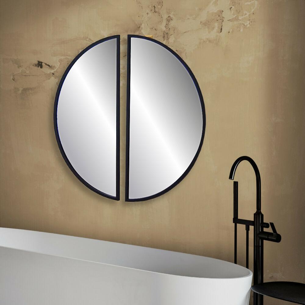 Espejos de pared set x 2 en mdf luna nueva negro