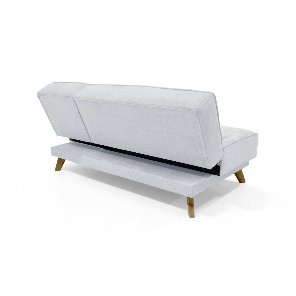 Sofa Cama Petra 177x89x83 Reclinable 5 Posiciones Tela Plata
