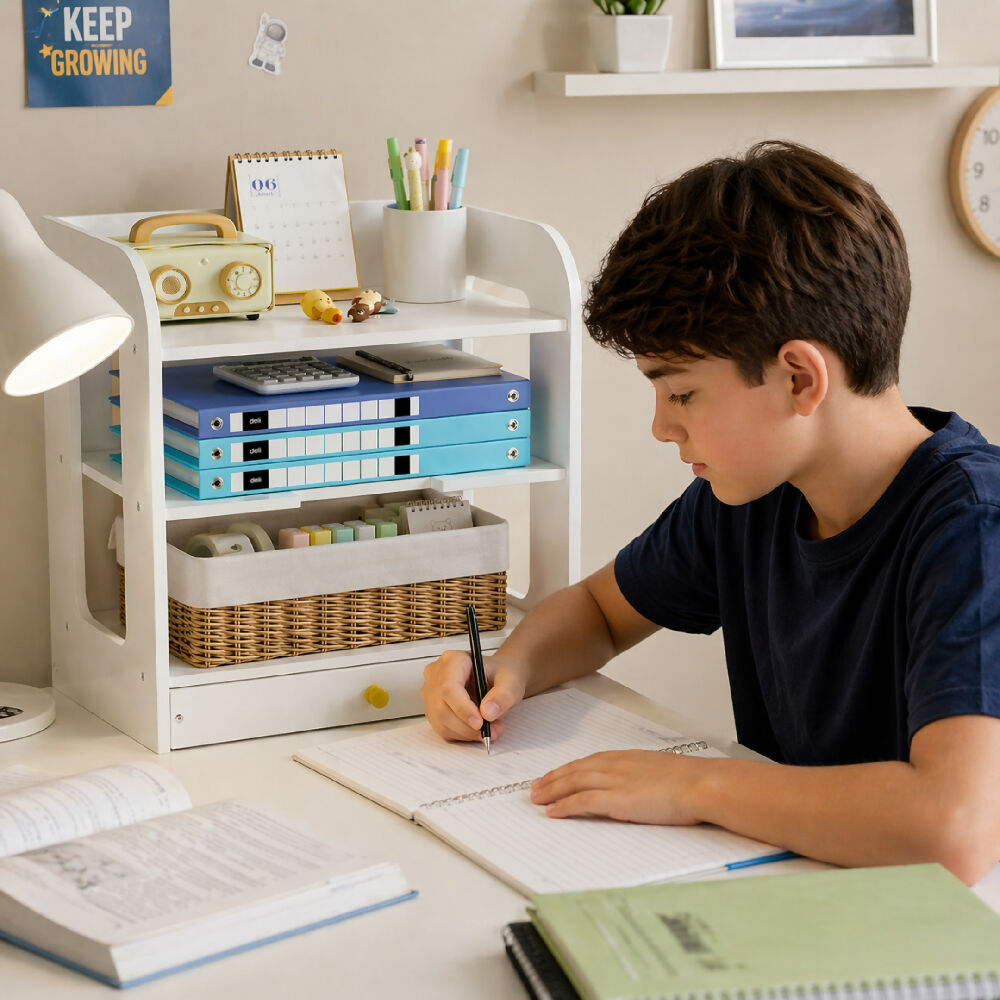 Organizador De Escritorio Con Cajón Y Estantes Mueble Multifuncional Para Oficina Y Hogar
