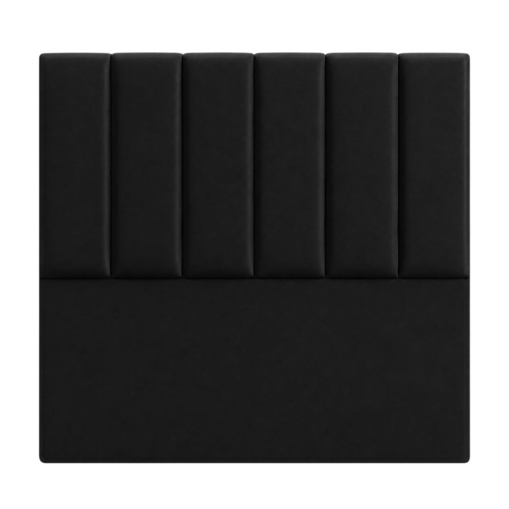 Cabecero King 200x60+55 Paneles Verticales Negro Tela