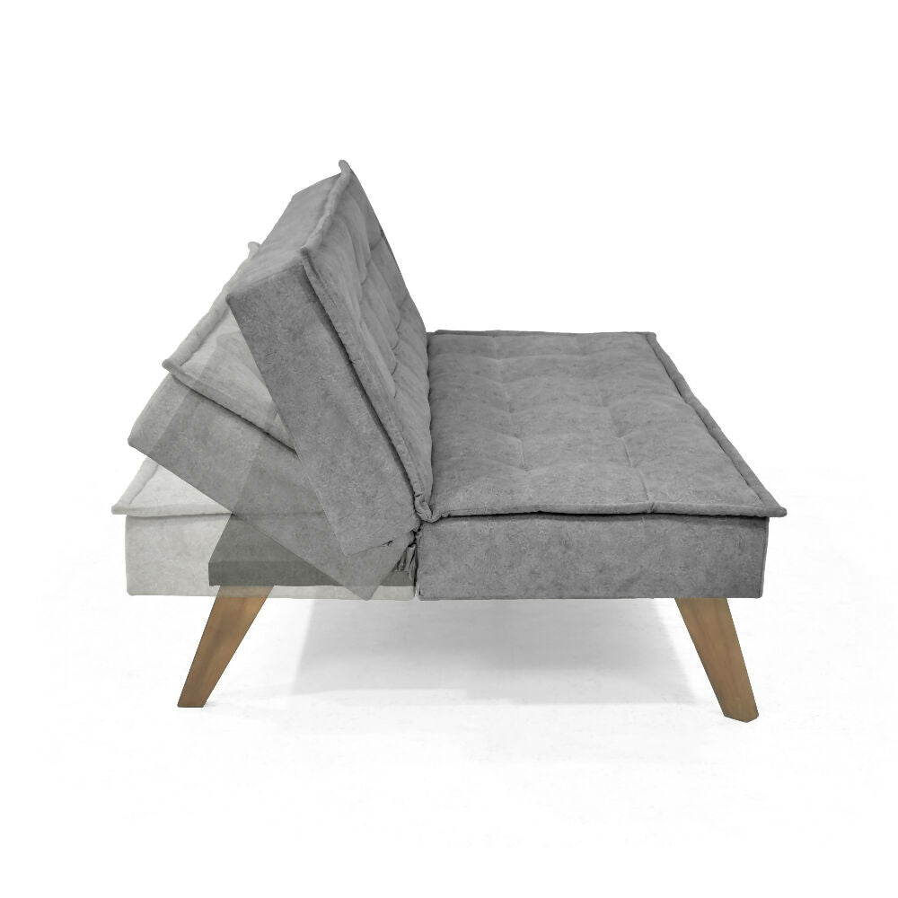 Sofa Cama Morrison 174x100x80 Reclinable Tela Gris