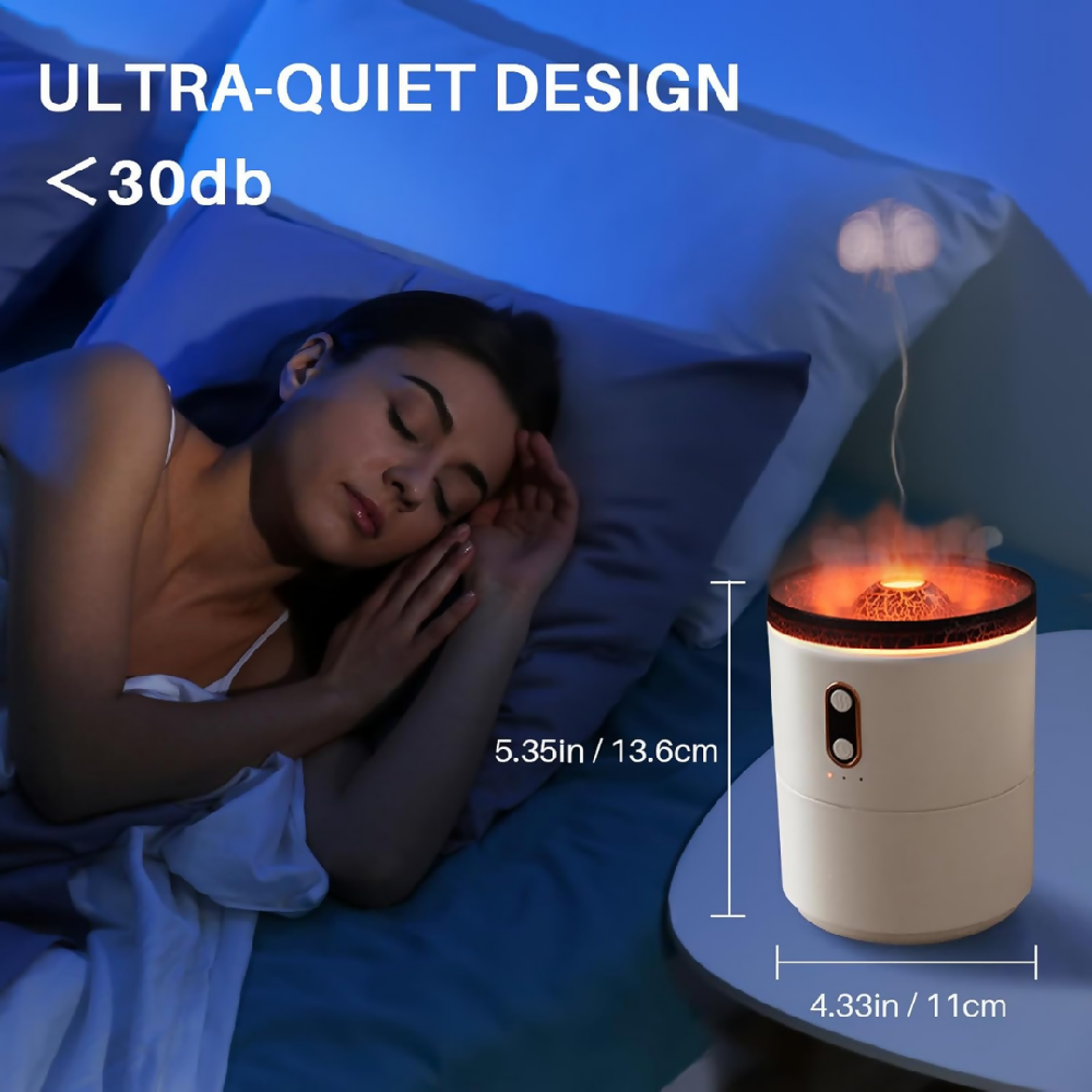 Humidificador Volcán Con Dos Modos De Niebla Difusor Aromático Decorativo Con Efecto Relajante