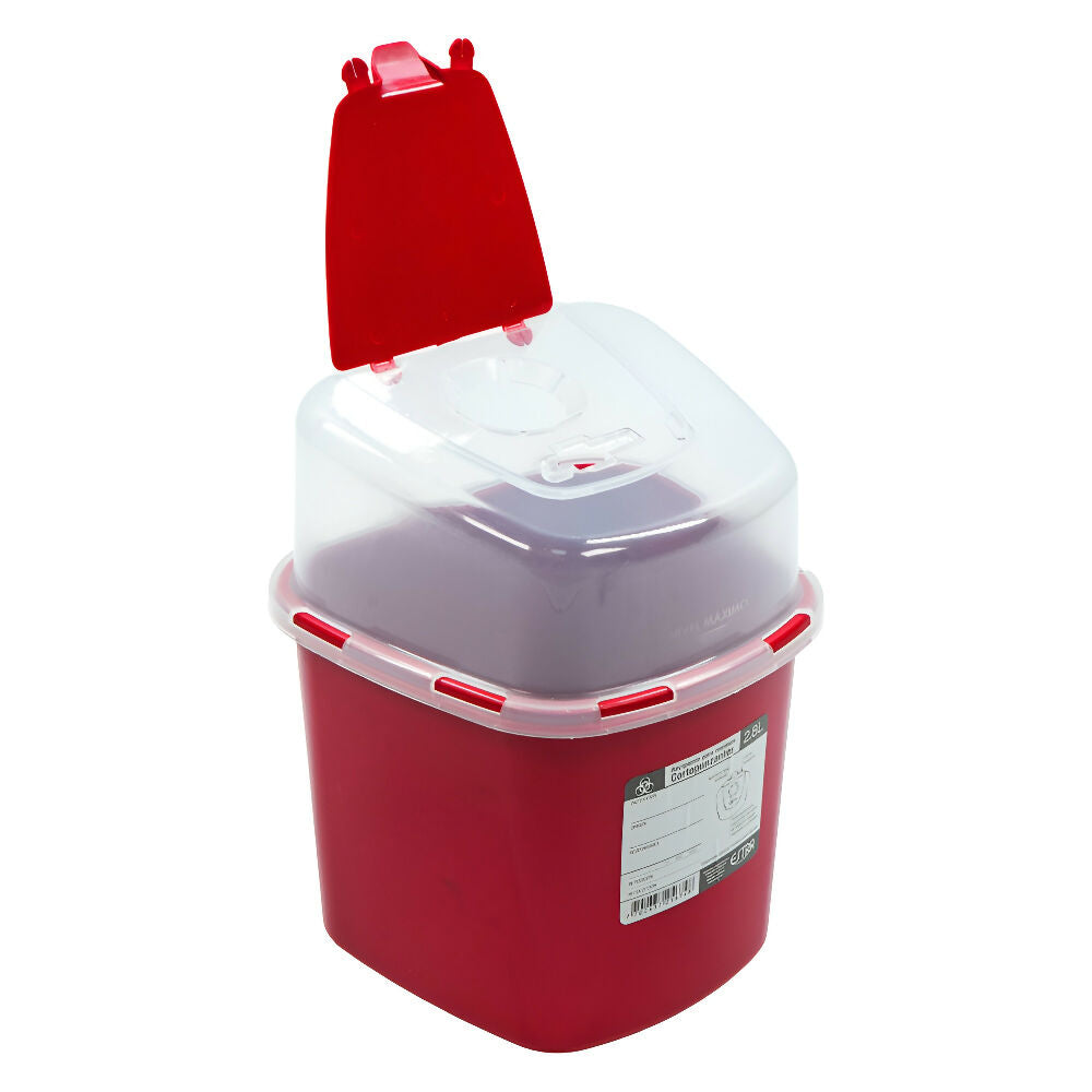 Recipiente Para Residuos Cortopunzantes 2.8L Rojo