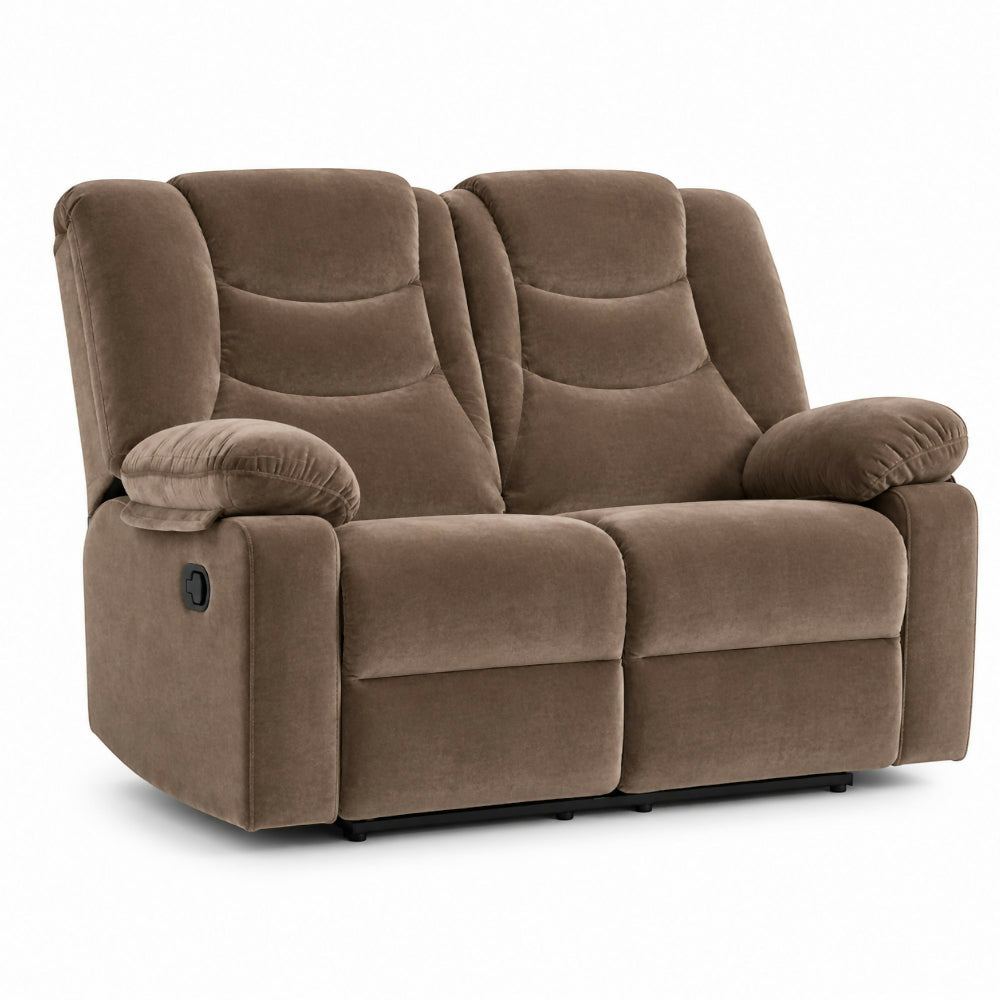Sofá Reclinable De 2 Puestos Color Café Kalerin Premium