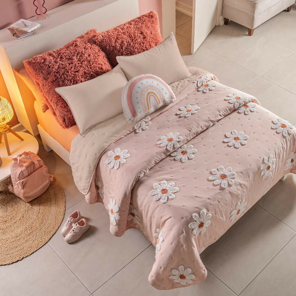 Juego Edredon Florencia, para Cama King, 2 Vistas (Incluye 2 Fundas 1 Cojín)