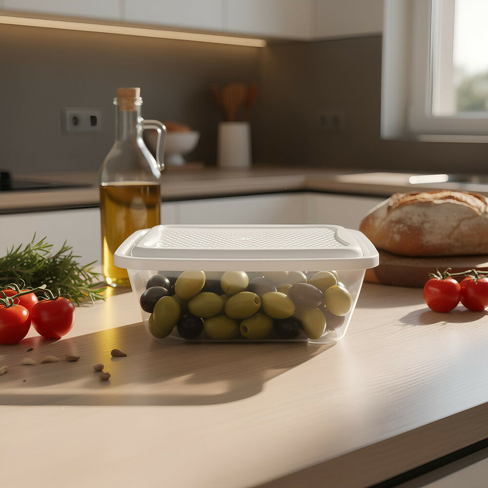 Recipiente Basico Rectangular 2.2L Blanco